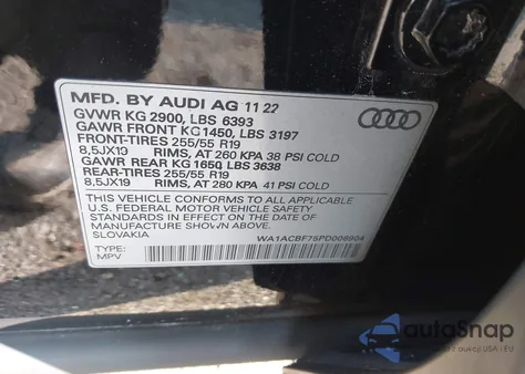 2023 Audi Q7 Premium 45 Tfsi Quattro Tiptronic z USA, uszkodzony, nr VIN WA1ACBF75PD006904